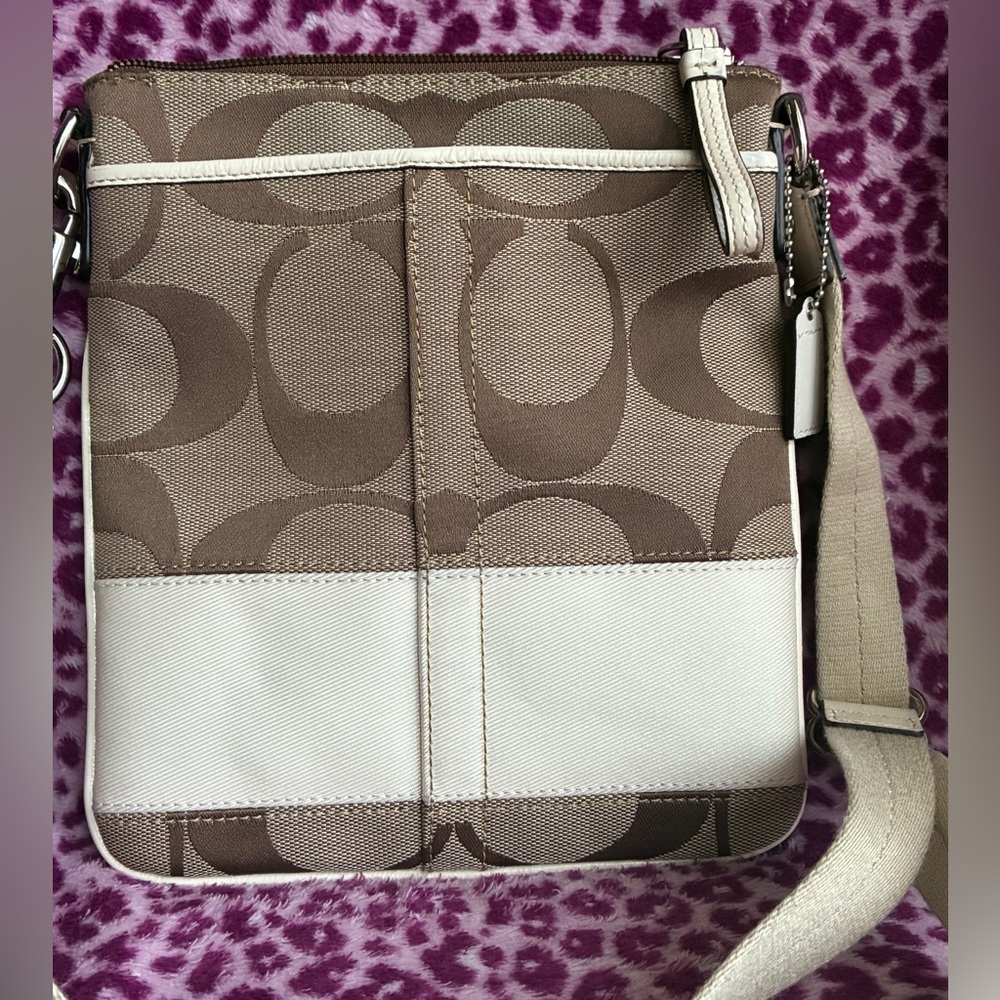 COACH Crossbody Bag,Coach Brown and Cream Crossbody Bag - Picture 1 of 16